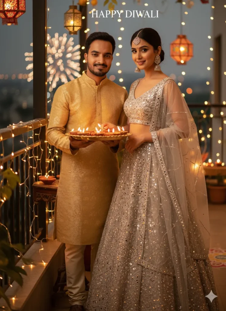Gemini Couple Diwali AI Photo Editing Prompts