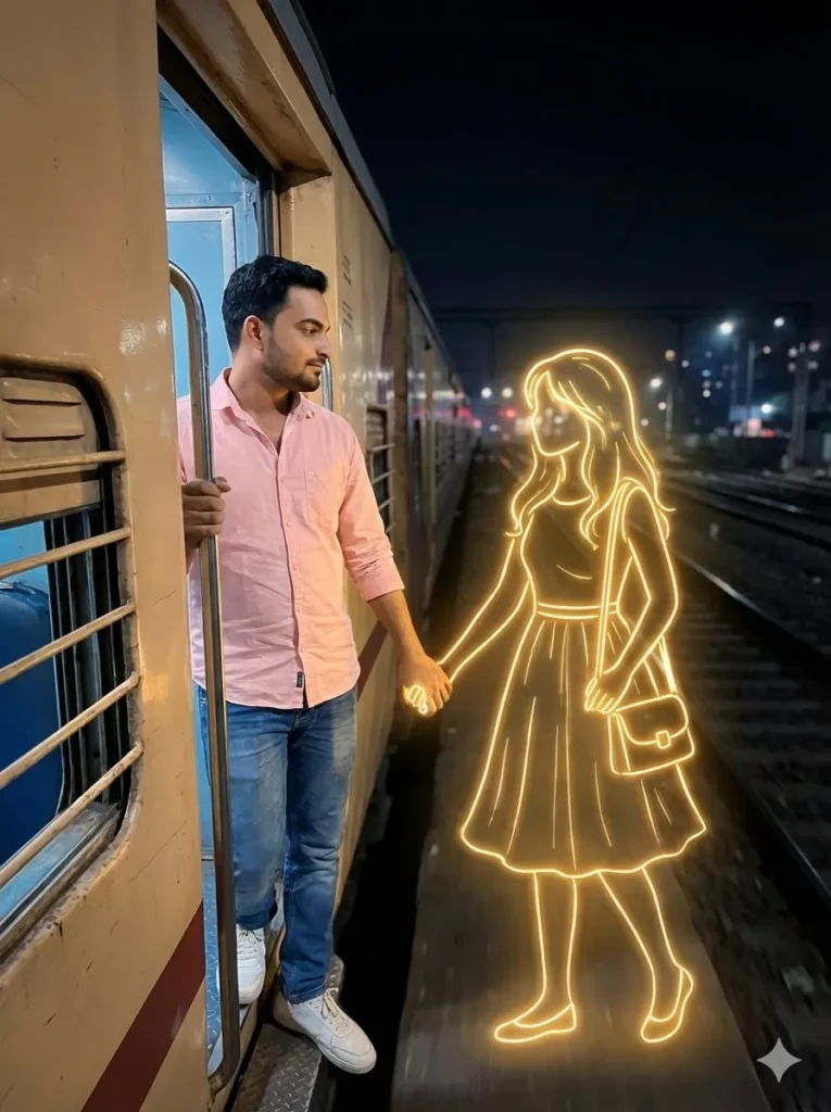 Gemini Glowing Drawing Couple AI Photo