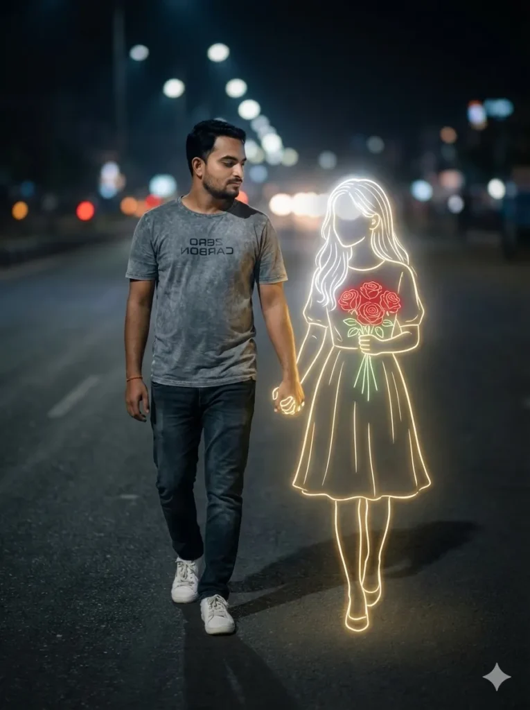 Gemini Glowing Drawing Couple AI Photo